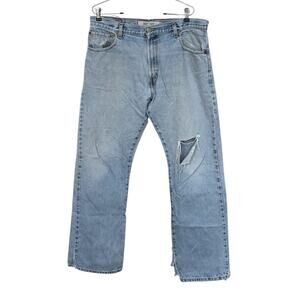 Vintage Levi’s 517 36x34 Boot Cut Heavily Distressed Side Slit Jeans Denim READ